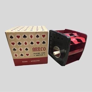 ARRCO Hand-Operated Playing Card Shuffler – Black/Burgundy